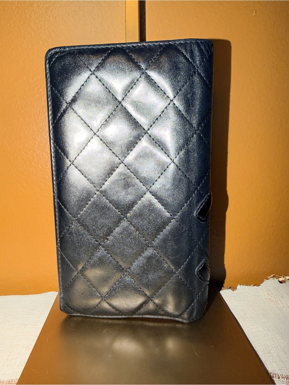 CHANEL Cambon Black Quilted CC Logo Long Wallet w Pink Interior - Picture 2 of 9